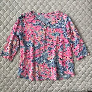 Lilly Pulitzer Pink and Blue Girls Blouse